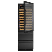 76.5" Tall Black Wine Refrigerator with Two Refrigerated Drawers Allavino