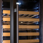 76.5" Tall Black Wine Refrigerator with Two Refrigerated Drawers Allavino