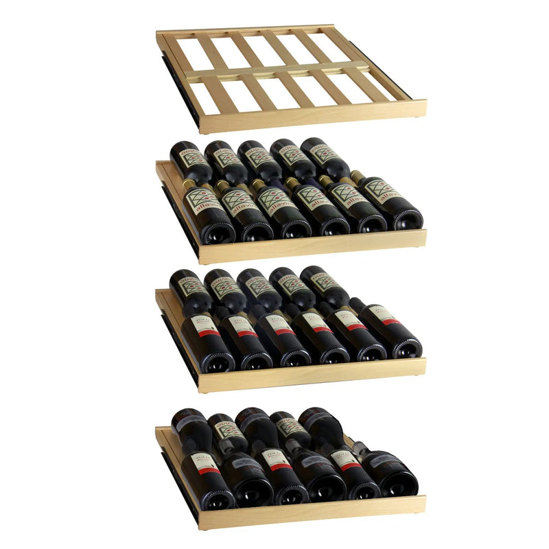 76.5" Tall Black Wine Refrigerator with Two Refrigerated Drawers Allavino