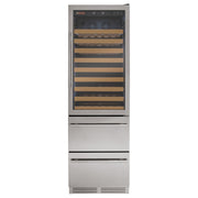 76.5" Tall Stainless Steel Wine Refrigerator with Two Refrigerated Drawers Allavino