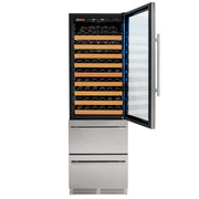 76.5" Tall Stainless Steel Wine Refrigerator with Two Refrigerated Drawers Allavino