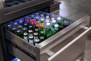 76.5" Tall Stainless Steel Wine Refrigerator with Two Refrigerated Drawers Allavino