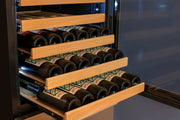 76.5" Tall Stainless Steel Wine Refrigerator with Two Refrigerated Drawers Allavino