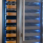 76.5" Tall Stainless Steel Wine Refrigerator with Two Refrigerated Drawers Allavino