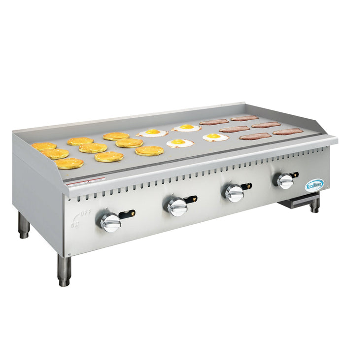 48 in. Natural Gas 4-Burner Griddle with 120,000 BTUs in Stainless-Steel (KM-GG4-48M)