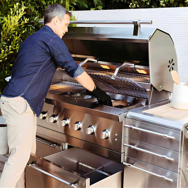 American Made Grills Encore 54 Inch Hybrid Freestanding Grill - CulinaryProfis