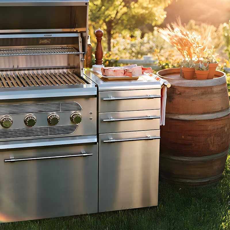 American Made Grills Muscle 54 Inch Hybrid Freestanding Grill - MUSFS54 - CulinaryProfis