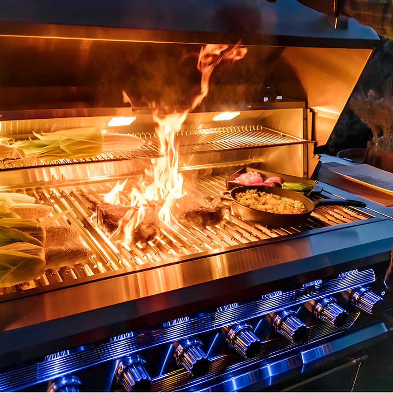 American Made Grills Muscle 54 Inch Hybrid Freestanding Grill - MUSFS54 - CulinaryProfis