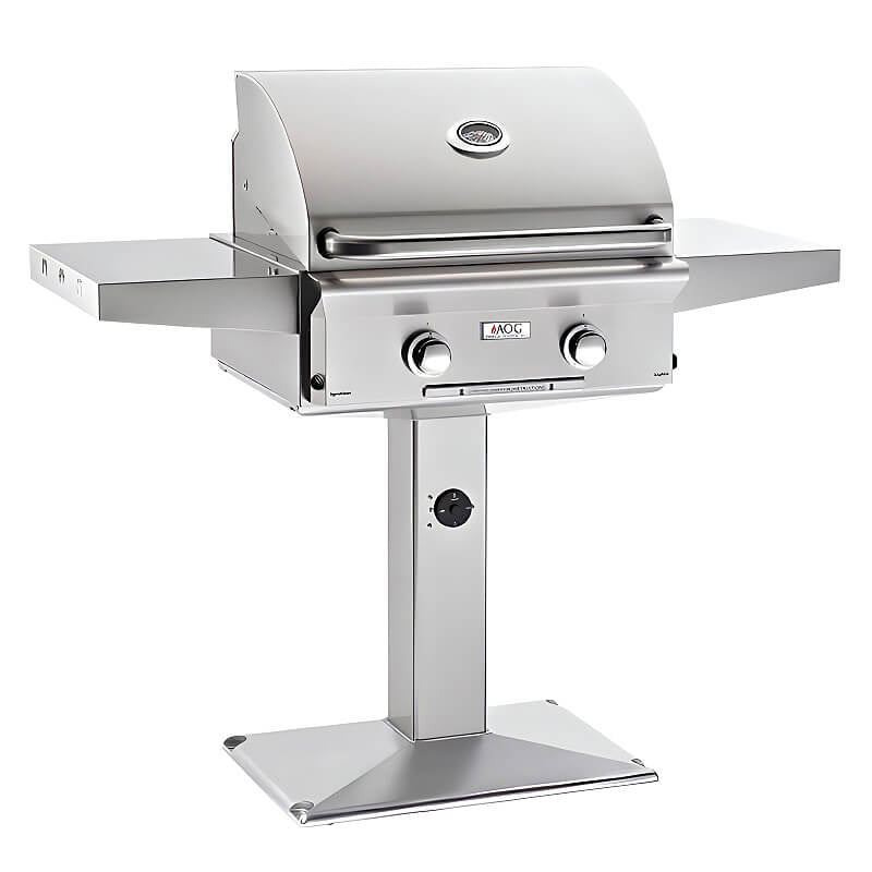 American Outdoor Grill L Series 24 Inch Gas Grill On Patio Pedestal - CulinaryProfis