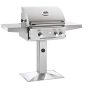American Outdoor Grill L Series 24 Inch Gas Grill w/ Rotisserie On Patio Pedestal - CulinaryProfis