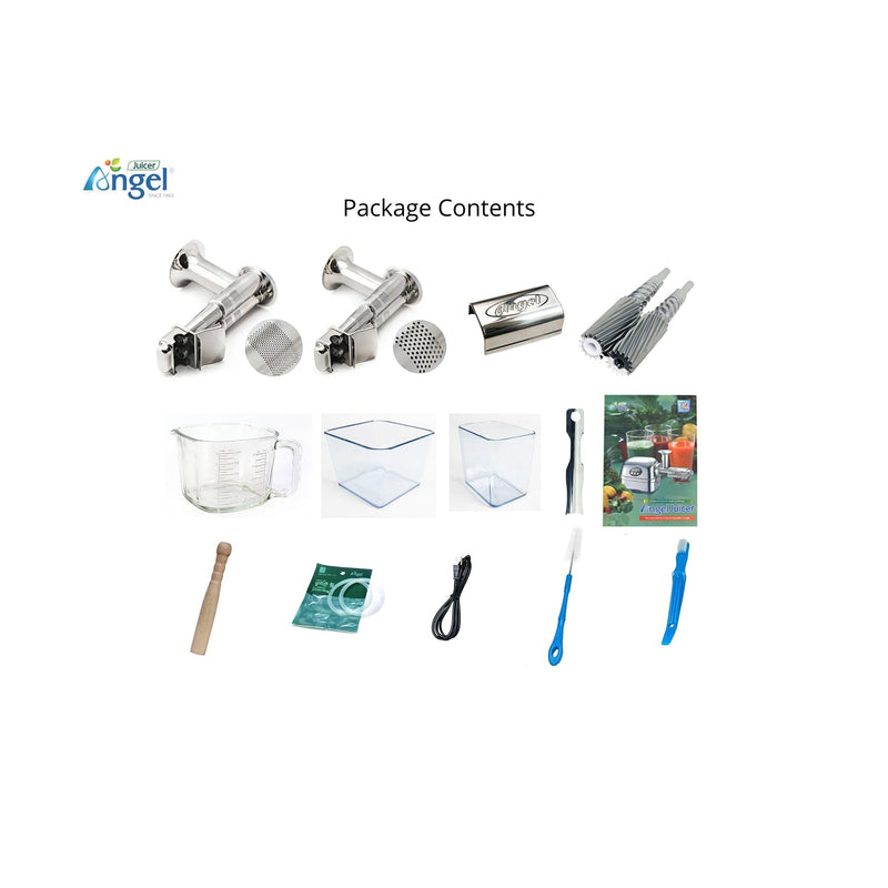 Angel Juicer 7500 3HP 82RPM Twin Gear Juicer with Soft Fruit Housing Filter Bundle - CulinaryProfis