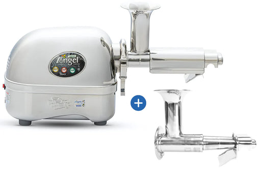 Angel Juicer 8500 3HP 82RPM Surgical Steel Juicer with Soft Fruit Housing Filter Bundle Angel Juicer