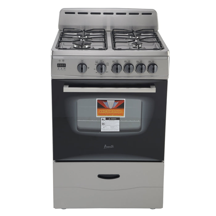 Avanti GR2416CSS – 24" Compact Gas Range Oven (Stainless Steel) - CulinaryProfis