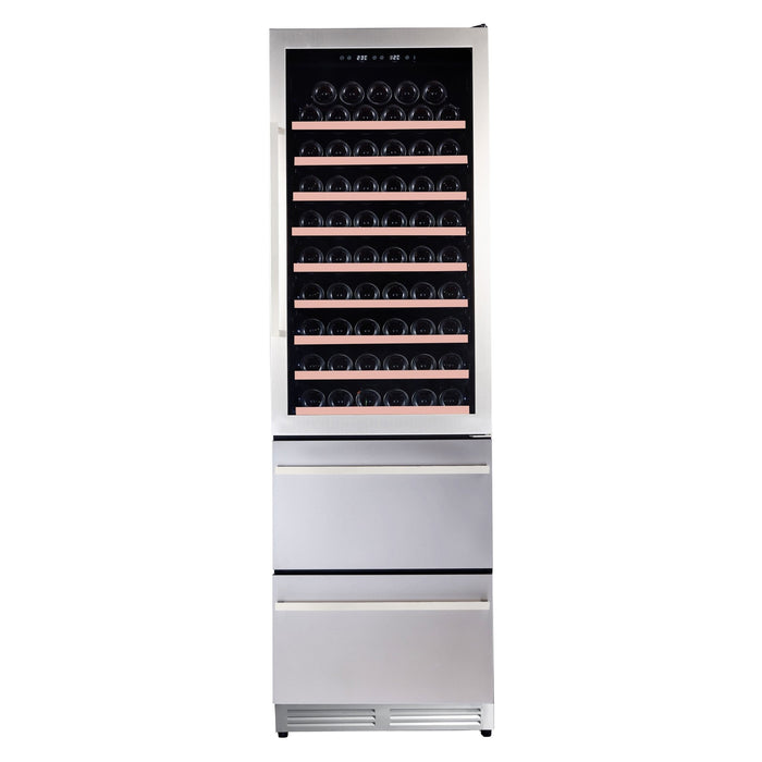 Avanti - WCDD108E3S, Wine Cooler, 108 Bottle Capacity, 2 - Drawer Beverage Center, in Stainless Steel - CulinaryProfis