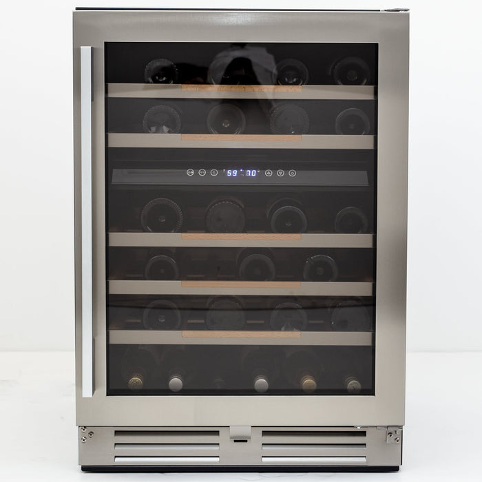 Avanti - WCDE46R3S, Avanti ELITE Series Dual - Zone Wine Cooler, 46 Bottle Capacity, in Stainless Steel with Wood Accent Shelving - CulinaryProfis