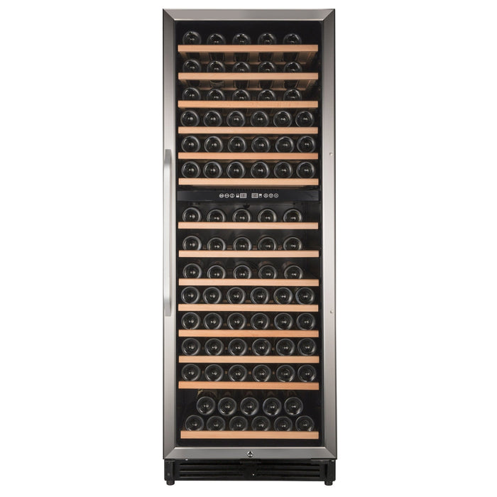 Avanti - WCF148DE3S, Avanti Dual - Zone Wine Cooler, 148 Bottle Capacity, in Stainless Steel with Wood Accent Shelving - CulinaryProfis
