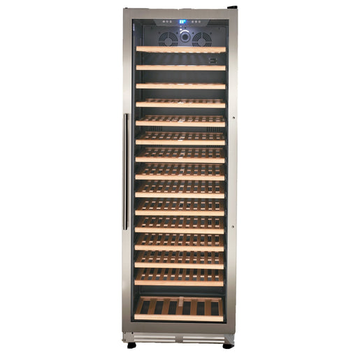 Avanti - WCF165S3SS, Avanti DESIGNER Series Single - Zone Wine Cooler, 165 Bottle Capacity, in Stainless Steel with Wood Accent Shelving - CulinaryProfis