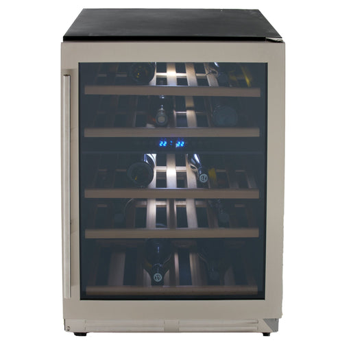 Avanti - WCF43S3SD, Avanti DESIGNER Series Dual - Zone Wine Cooler, 43 Bottle Capacity, in Stainless Steel with Wood Accent Shelving - CulinaryProfis
