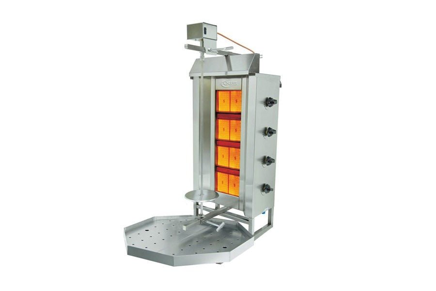 Axis AX - VB4 176 lb Gyro Machine, Heavy - Duty Stainless Steel Construction, Infrared Burners - CulinaryProfis