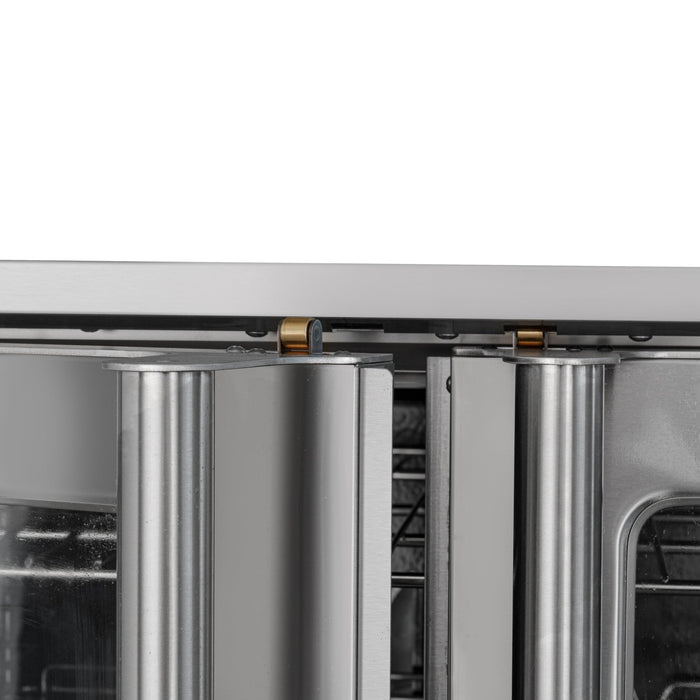 38 in. Full Size Double Commercial Natural Gas Convection Oven 108,000 BTU Total with Stacking Kit (KM-DCCO54-NG)