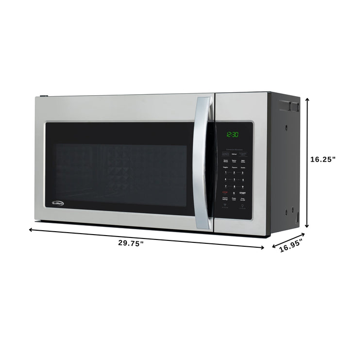 KoolMore 30 in. 1.5 cu.ft Over-the-Range Convection Microwave Oven in Black (KM-MOTC-15SS)