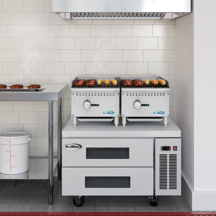 16 in. Commercial 1-Burner Natural Gas Charbroiler with 30,000 BTU in Stainless-Steel (KM-GCB1-18M)