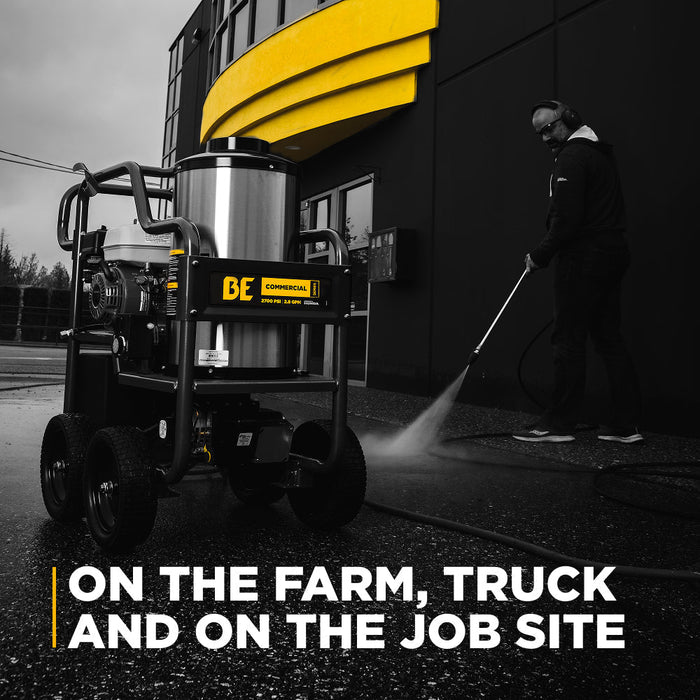 BEPowerEquipment 2,700 PSI - 3.0 GPM Hot Water Pressure Washer with Vanguard 200 Engine and AR Triplex Pump - HW2765VA - CulinaryProfis