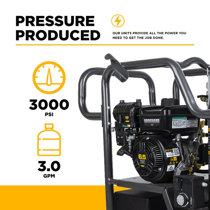 BEPowerEquipment 2,700 PSI - 3.0 GPM Hot Water Pressure Washer with Vanguard 200 Engine and AR Triplex Pump - HW2765VA - CulinaryProfis