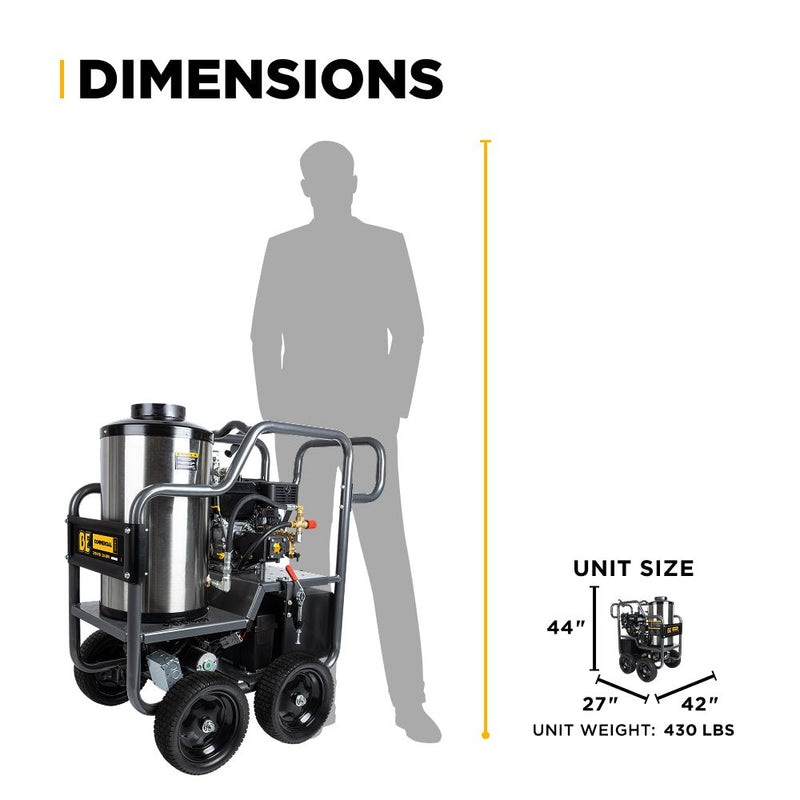 BEPowerEquipment 2,700 PSI - 3.0 GPM Hot Water Pressure Washer with Vanguard 200 Engine and AR Triplex Pump - HW2765VA - CulinaryProfis