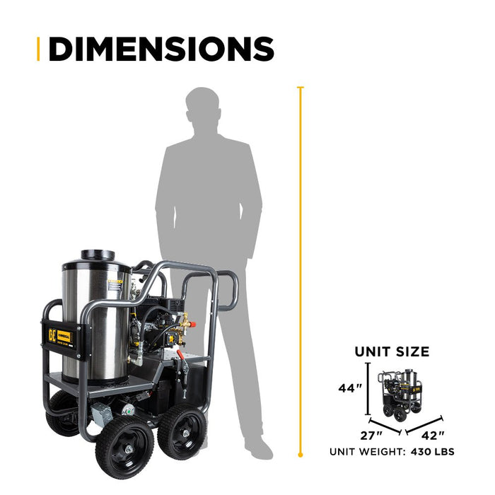 BEPowerEquipment 2,700 PSI - 3.0 GPM Hot Water Pressure Washer with Vanguard 200 Engine and AR Triplex Pump - HW2765VA - CulinaryProfis