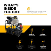 BEPowerEquipment 3,000 PSI 10 GPM Hot Water Gas Pressure Washer Skid with General Triplex Pump - SE5815HHZGP - CulinaryProfis