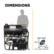 BEPowerEquipment 3,000 PSI 10 GPM Hot Water Gas Pressure Washer Skid with General Triplex Pump - SE5815HHZGP - CulinaryProfis