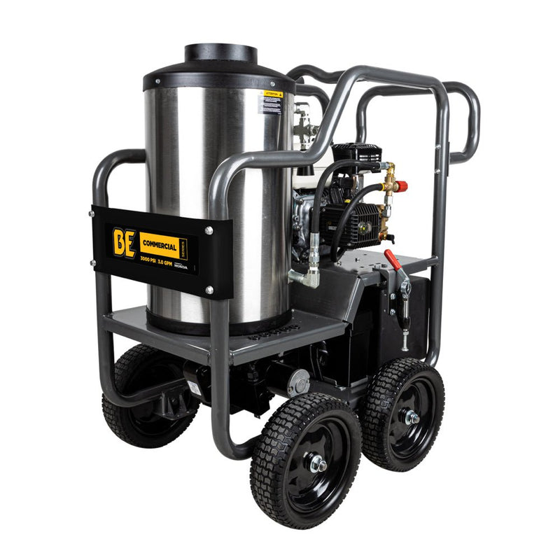 BEPowerEquipment 3,000 PSI 3.0GPM Hot Water Pressure Washer with Honda GX200 Engine and General Triplex Pump - HW2765HG - CulinaryProfis