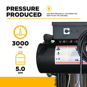 BEPowerEquipment 3,000 PSI 5.0 GPM Hot Water Electric Pressure Washer with General Triplex Pump - 15 - 530 - CulinaryProfis