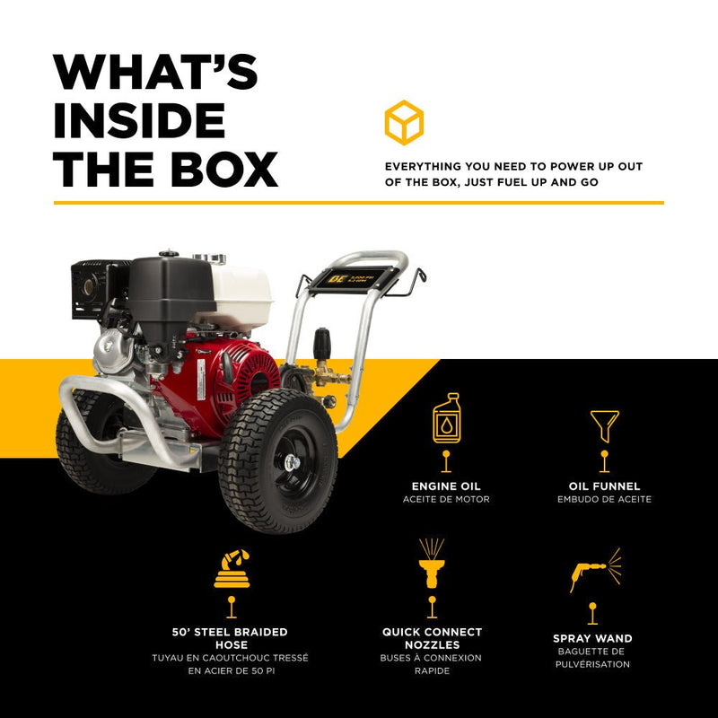 BEPowerEquipment 3,200 PSI 5.2 GPM Cold Water Gas Pressure Washer - B3213HABCS - CulinaryProfis