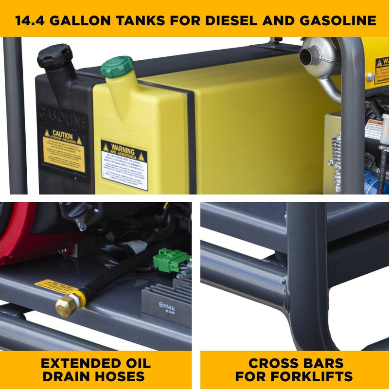 BEPowerEquipment 3,500 PSI 5.6GPM Hot Water Pressure Washer Honda GX690 Engine and General Triplex Pump - HW3524HG12V - CulinaryProfis