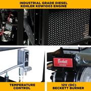 BEPowerEquipment 3,500 PSI 8 GPM Hot Water Diesel Pressure Washer Skid with General Triplex Pump - 5835DG - CulinaryProfis