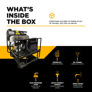 BEPowerEquipment 3,500 PSI 8 GPM Hot Water Diesel Pressure Washer Skid with General Triplex Pump - 5835DG - CulinaryProfis
