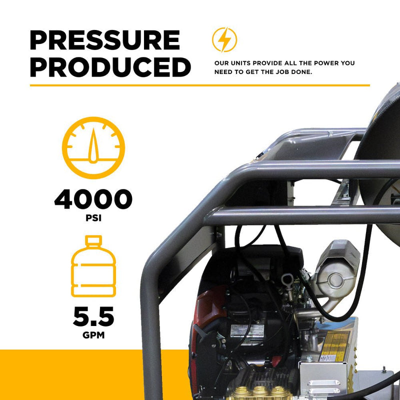 BEPowerEquipment 3,500 PSI - 8.5 GPM Hot Water Pressure Washer Honda GX690 Engine and AR Triplex Pump - HW3524HA12V - CulinaryProfis