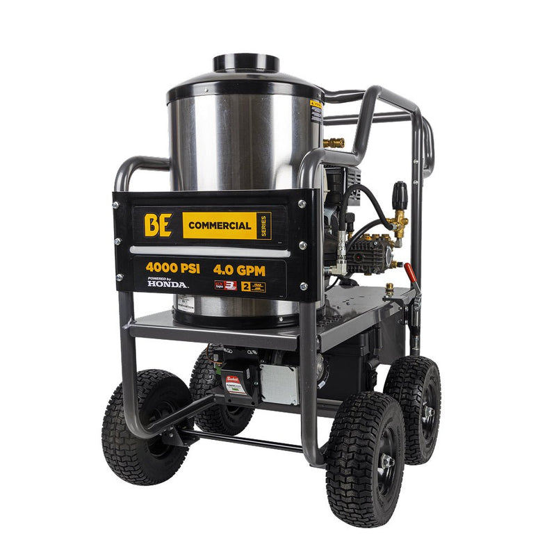 BEPowerEquipment 4,000 PSI - 4.0 GPM Hot Water Pressure Washer with Honda GX390 Engine and Comet Triplex Pump - HW4013HC - CulinaryProfis
