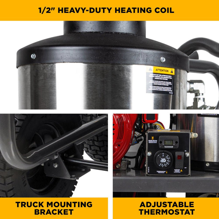 BEPowerEquipment 4,000 PSI - 4.0 GPM Hot Water Pressure Washer with Honda GX390 Engine and Comet Triplex Pump - HW4013HC - CulinaryProfis