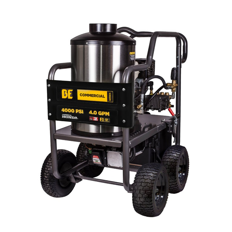 BEPowerEquipment 4,000 PSI - 4.0 GPM Hot Water Pressure Washer with Honda GX390 Engine and General Triplex Pump - HW4013HG - CulinaryProfis