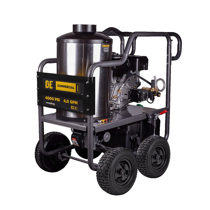 BEPowerEquipment 4,000 PSI - 4.0 GPM Hot Water Pressure Washer with Powerease 420 Engine and AR Triplex Pump - HW4015RA - CulinaryProfis