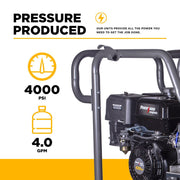 BEPowerEquipment 4,000 PSI - 4.0 GPM Hot Water Pressure Washer with Powerease 420 Engine and AR Triplex Pump - HW4015RA - CulinaryProfis
