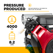 BEPowerEquipment 4,000 PSI 8.2 GPM Cold Water Gas Pressure Washer - B4024HETBGS - CulinaryProfis