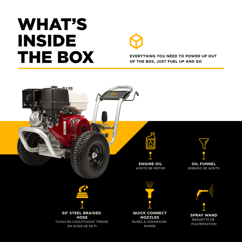 BEPowerEquipment 4,200 PSI 4.2 GPM Cold Water Gas Pressure Washer - B4213HABCS - CulinaryProfis