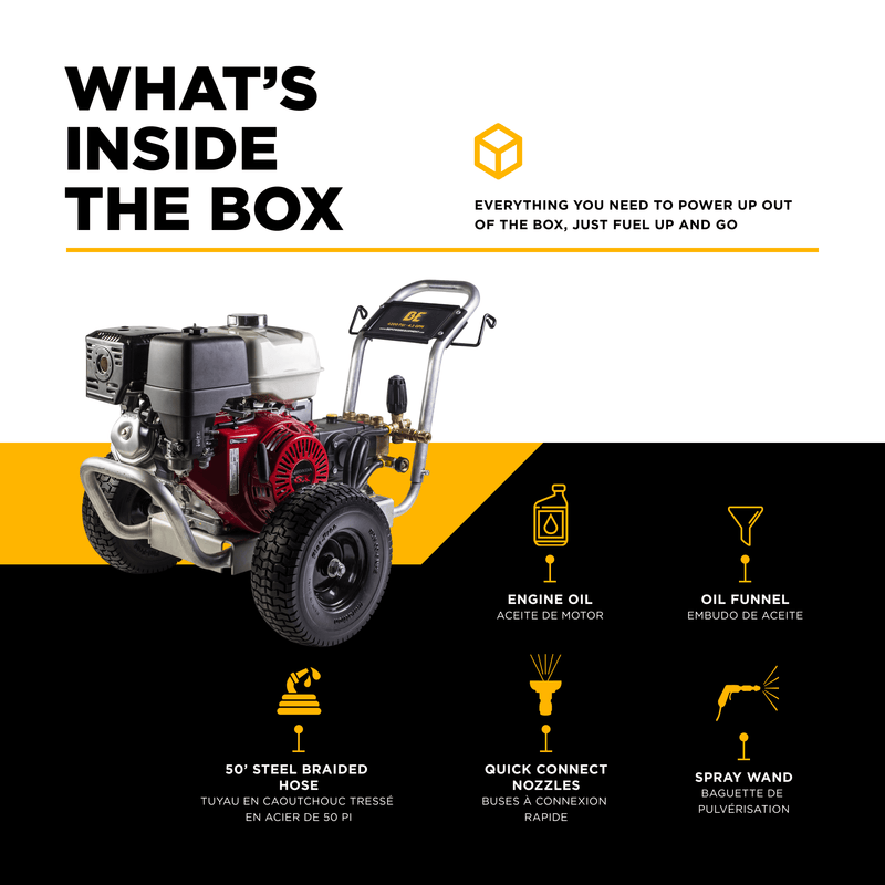 BEPowerEquipment 4,200 PSI 4.2 GPM Cold Water Gas Pressure Washer - B4213HABGS - CulinaryProfis