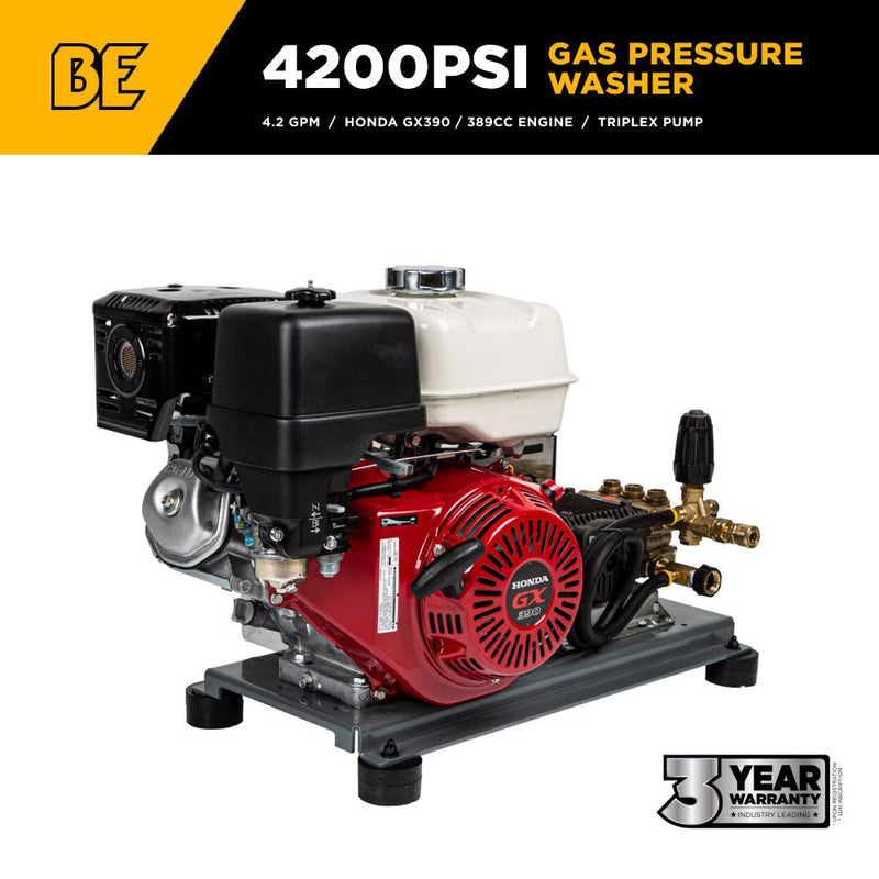 BEPowerEquipment 4,200 PSI 4.2 GPM Cold Water Gas Pressure Washer - B4213HETBGS - CulinaryProfis