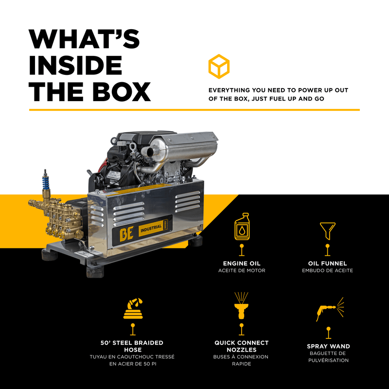 BEPowerEquipment 4,200 PSI 8.5 GPM Cold Water Gas Pressure Washer - B4224HETBAS - CulinaryProfis
