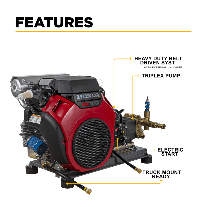 BEPowerEquipment 4,200 PSI 8.5 GPM Cold Water Gas Pressure Washer - B4224HETBAS - CulinaryProfis